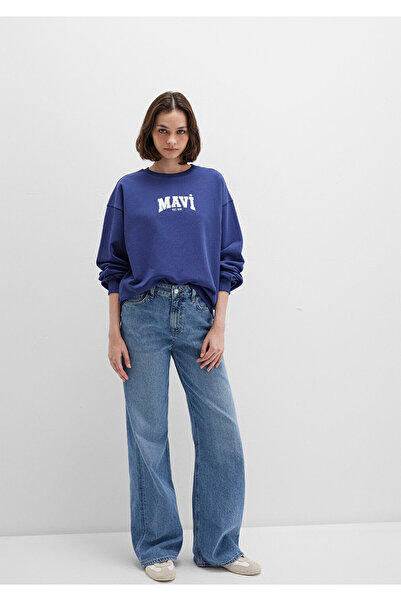 Mavi Logo Baskılı Lacivert Sweatshirt 1S10372-70498
