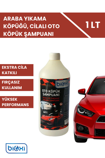 Bioxi Oto Köpük Şampuanı 1 Lt - Cilalı Ve Fırçasız Yıkama Ile Araç Temizliği Için Etkili Çözüm