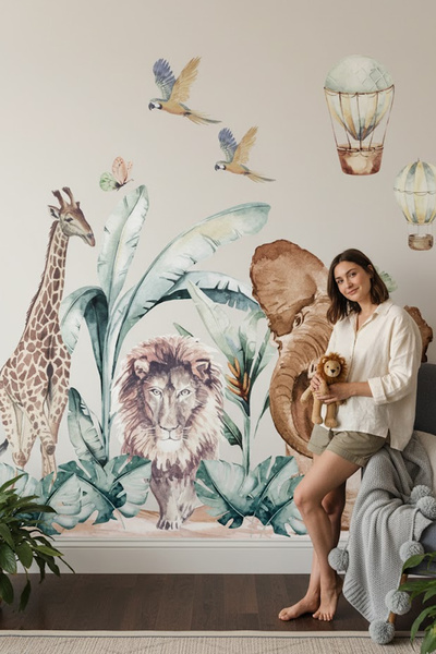 Kt Grup Safari Dünyası Afrikanın Ikonik Hayvanları Çocuk Odası Duvar Sticker