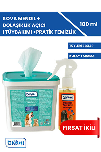 Bioxi Tüy Ve Pati Hijyenik Temizleme Kova Mendil & Kıtık Açıcı Sprey 100ml (2'Lİ PAKET)