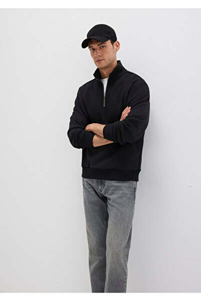Mavi Yarı Fermuarlı siyah Basic Sweatshirt 0S10419-900