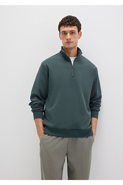 Mavi Yarı Fermuarlı Yeşil Basic Sweatshirt 0S10419-71598