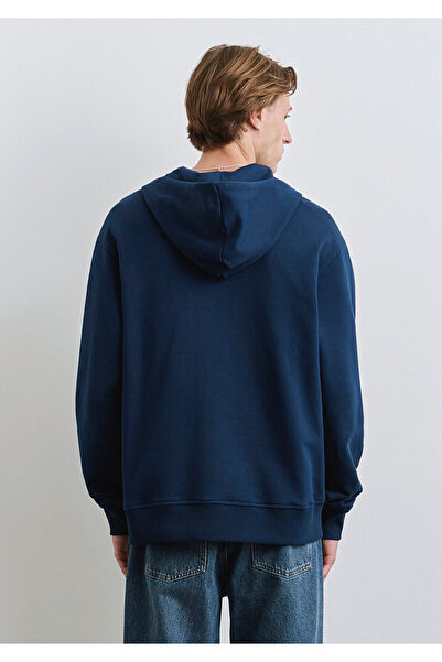 Mavi Fermuarlı Kapüşonlu Lacivert Sweatshirt 0S10392-89353