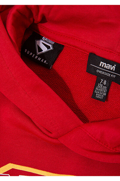 Mavi Superman Baskılı Kırmızı Sweatshirt 6S10133-88016