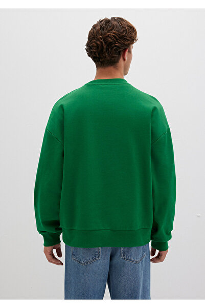 Mavi Silikon Logo Baskılı Yeşil Bisiklet Yaka Sweatshirt 0S10415-85916