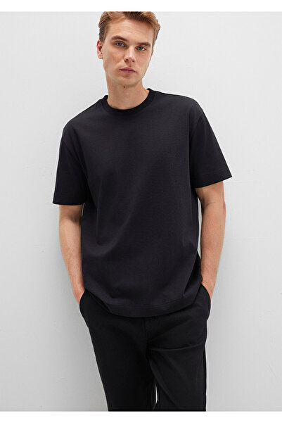 Mavi Bisiklet Yaka Siyah Basic Tişört Loose Fit / Bol Rahat Kesim 0612864-900