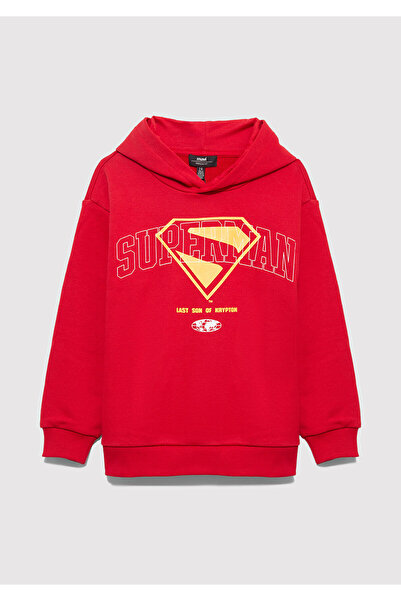 Mavi Superman Baskılı Kırmızı Sweatshirt 6S10133-88016