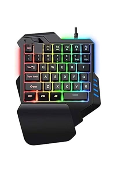 huitich SK58 One-Handed Wired Gaming Keyboard with RGB Backlight Black