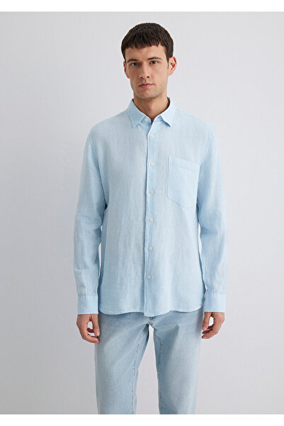 Mavi Keten Gömlek Regular Fit / Normal Kesim 0211472-70815