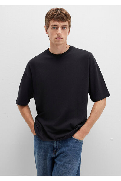 Mavi T-Shirt Μπλουζάκι Basic Μαύρο Με Λαιμόκοψη Crew Oversize / Φαρδύ Κόψιμο 0613113-900