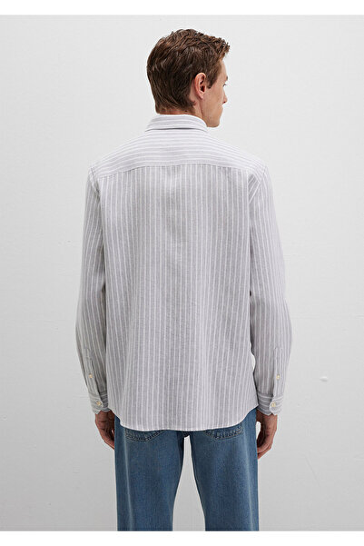 Mavi Çizgili Gri Gömlek Regular Fit / Normal Kesim 0211693-91013