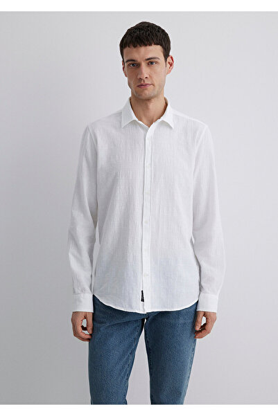 Mavi Ekru Gömlek Slim Fit / Dar Kesim 0211548-70057