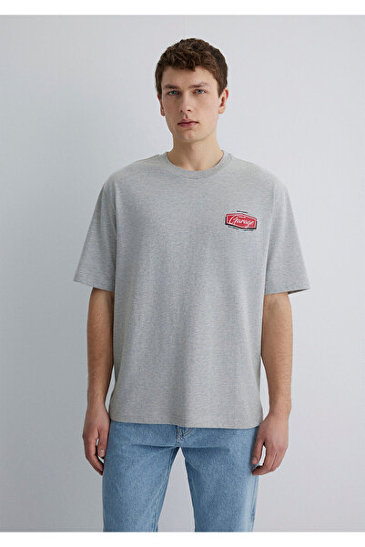 Mavi Garage Baskılı Gri Tişört Relaxed Fit / Rahat Kesim 0612605-80196