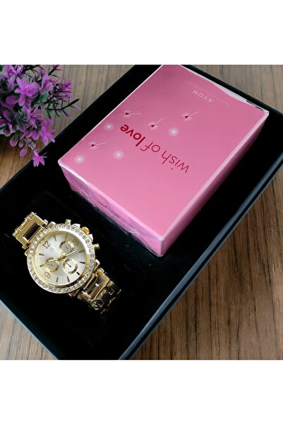 serbestmoda Kadın Kol Saat Seti  Parfüm Özel Kutusunda Anneye Hediye