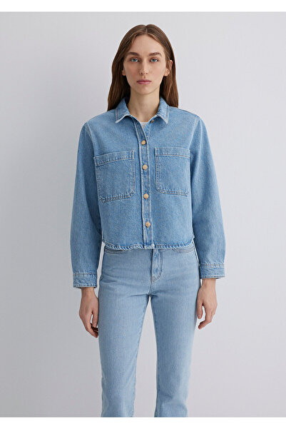 Mavi Paola Mavi Premium Indigo Mavisi Jean Gömlek Crop / Kısa Kesim 1210779-89212