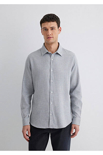 Mavi Gri Gömlek Slim Fit / Dar Kesim 0211390-80196