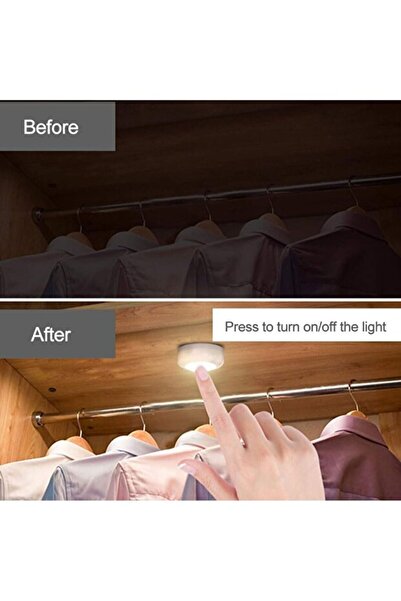 nelerbulurum 5 ADET PİLLİ 60 LÜMEN 0.5 WATT KENDİNDEN YAPIŞKANLI PİLLİ LED AYDINLATMA IŞIK LAMBA AMPUL