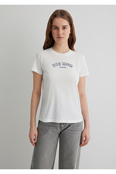 Mavi Semi Slim Kırık Beyaz Kadın T-shirt M1613194-70057