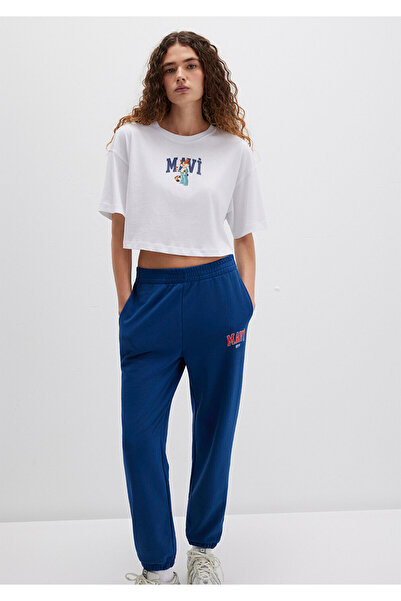 Mavi Λευκό T-Shirt με λογότυπο Cat Crop / Κοντό κόψιμο 1613284 -620