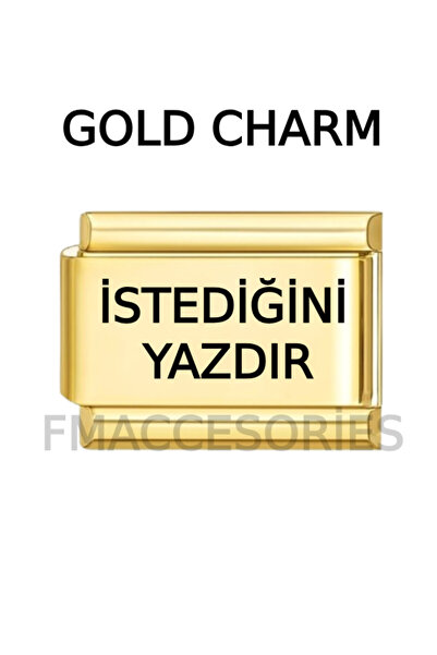 Feride İtalyan Isim Charm Gold Baş Harf Charm Tarih Charm Isminizi YazdırınFm...