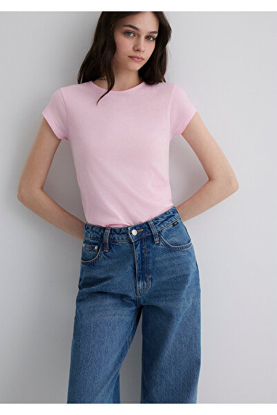 Mavi Pembe Basic Tişört Slim Fit / Dar Kesim 1613119-71008