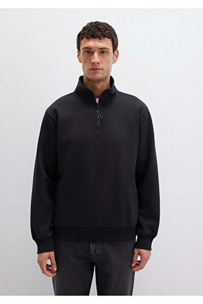 Mavi Yarı Fermuarlı Siyah Basic Sweatshirt 0S10278-900