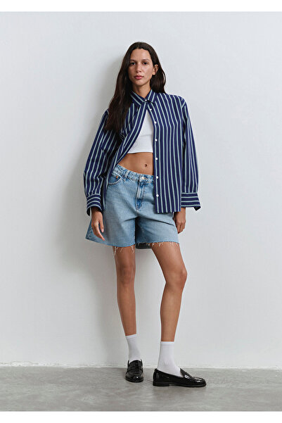 Mavi Lidia Real Blue Vintage Indigo Mavisi Jean Şort 1410145-87088