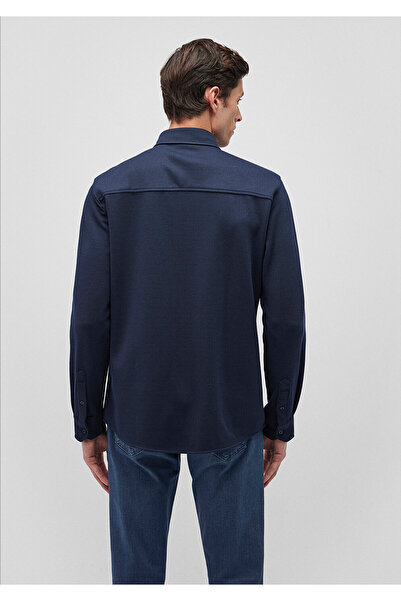 Mavi Lacivert Örme Gömlek Slim Fit / Dar Kesim 0211236-86415