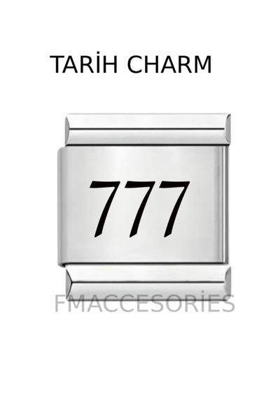 Genel Markalar İtalyan Çelik Bileklik Charmı 777 Charm İtalyan Bileklik Ek Li...