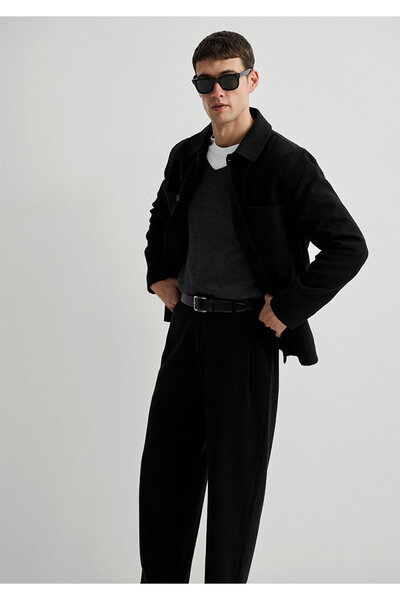 Mavi Siyah Ceket Gömlek Loose Fit / Bol Rahat Kesim 0211235-900