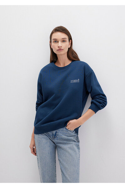 Mavi Logo Baskılı Lacivert Sweatshirt 1611656-82454