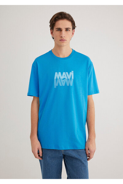 Mavi Logo Baskılı Tişört Loose Fit / Bol Rahat Kesim 0611311-70772