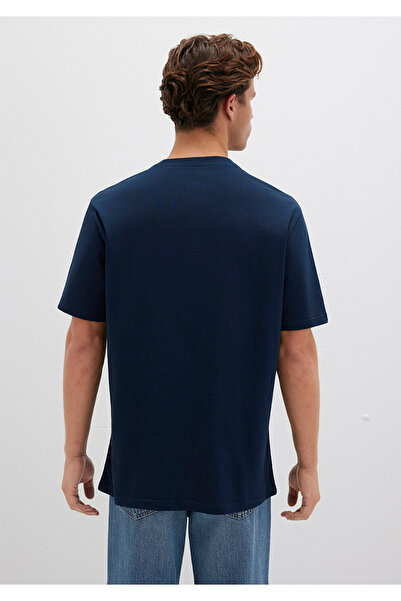 Mavi İstanbul Baskılı Lacivert Tişört Loose Fit / Bol Rahat Kesim 0611881-70490
