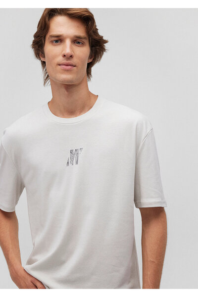 Mavi Pro Logo Baskılı Gri Tişört Loose Fit / Bol Rahat Kesim 0612189-70080