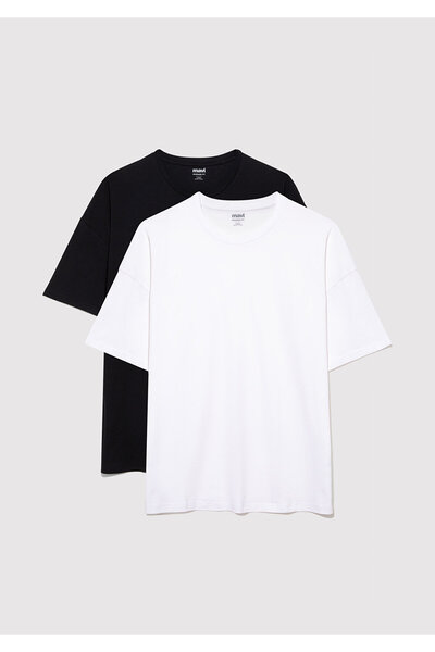 Mavi 2li Oversize Basic Tişört Oversize / Geniş Kesim 0612162-620