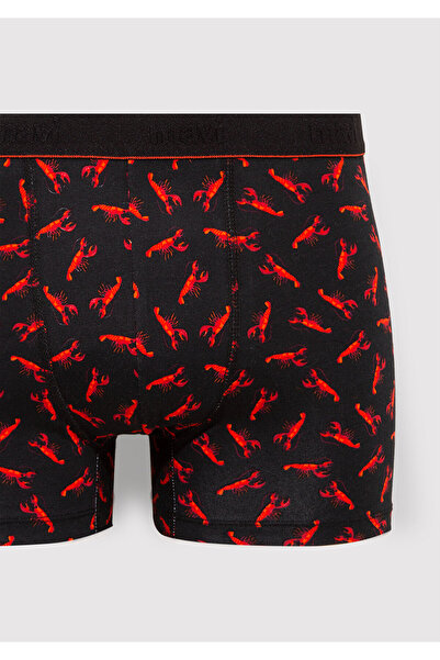 Mavi Istakoz Baskılı Siyah Boxer 0911307-900