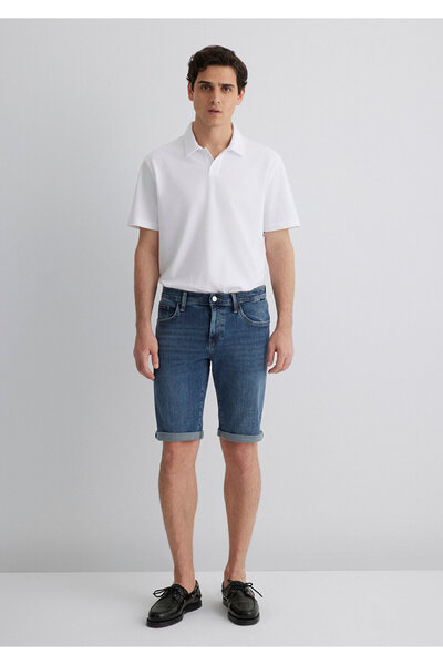 Mavi Nicholas Black Puslu Koyu Jean Şort 0416084465