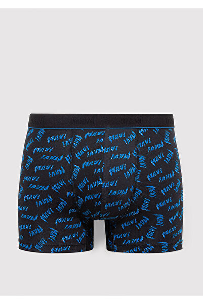 Mavi Baskılı Siyah Boxer 0911306-85857
