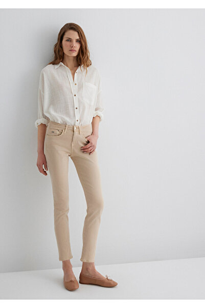 Mavi Ada Mavi Premium Krem Gabardin Pantolon 1020586447