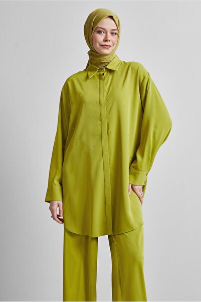 Alvina Shirt Collar Pants Suit 44797