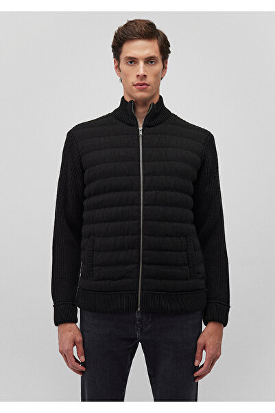 Mavi Fermuarlı Siyah Triko Hırka Slim Fit / Dar Kesim 070697-900