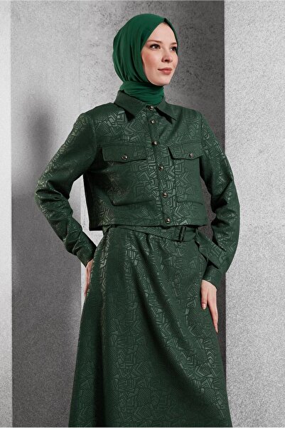 Alvina 45185 Model Jacquard Skirt Suit