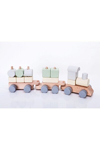 tiny wood Ahşap Oyuncak Tren Bloklu