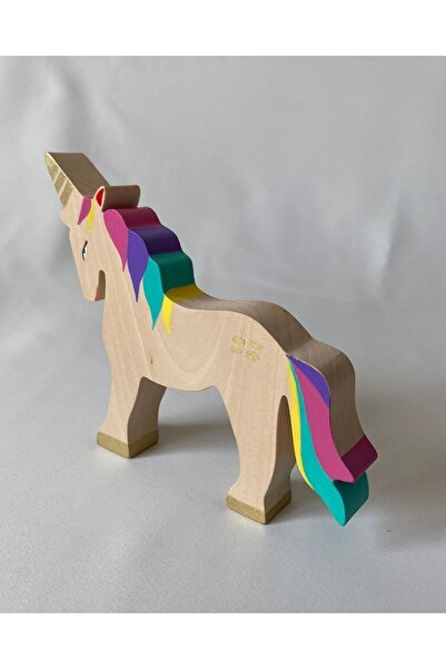 tiny wood Ahşap Oyuncak Unicorn At Waldorf Unicorn Oyuncak