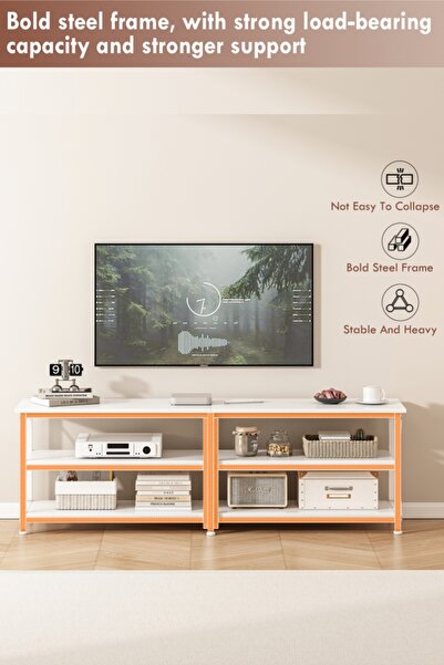 Bangiga TV Stand with Storage Shelves, 160*40*60cm TV Table, Modern Media Console for Living Room/Bedroom