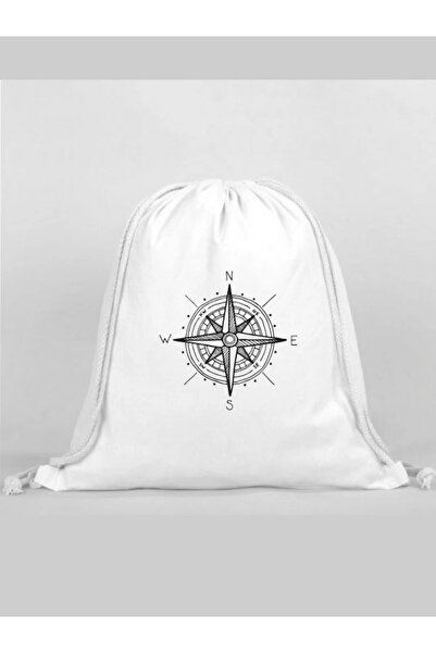 Özcan Tasarım Rucsac cu imprimeu busolă - Geantă sport cu șnur