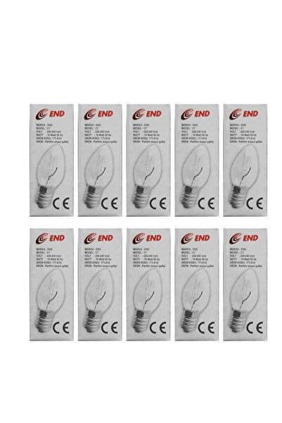 End Tuz Lambası Parfüm Ampül E14 Duy 10watt 10'lu Paket Sarı Işık