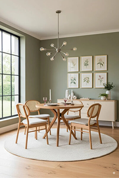 Woodenbend Beslan Natural Ahşap Masa Sandalye Takımı 100x100 – 4 Hazeranlı Ka...