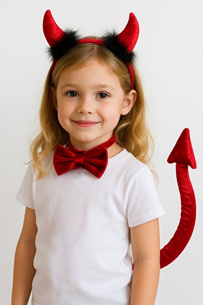 TAKIŞTIR Kırmızı Renk Şeytan Taç Seti