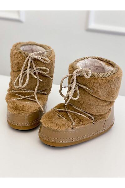 Crash Kadın Kışlık Su Geçirmez Suni Kürklü Kar Botu Nude 39-40